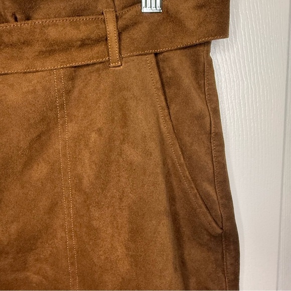 Abercrombie & Fitch Brown Faux Suede Belted Mini Skirt Size XL GUC - Picture 4 of 7